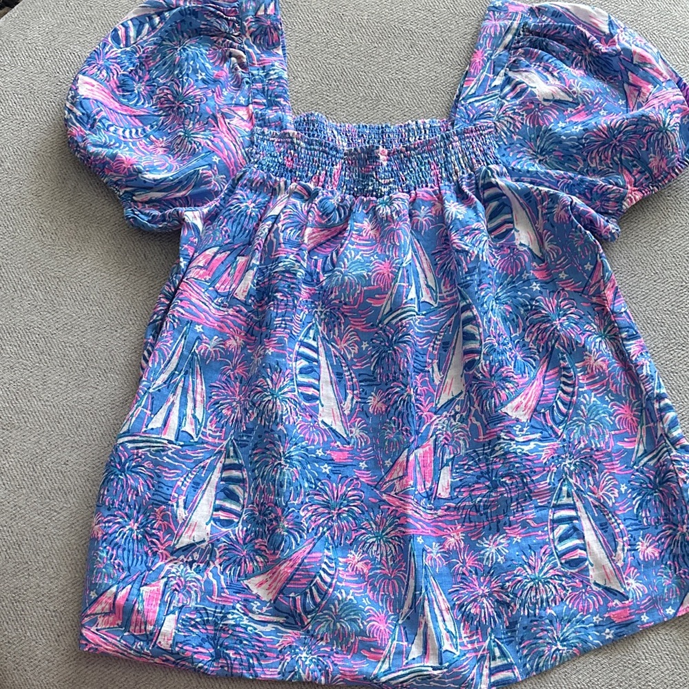 Lilly Pulitzer Keating Linen Top - It’s a Sailabration size 6